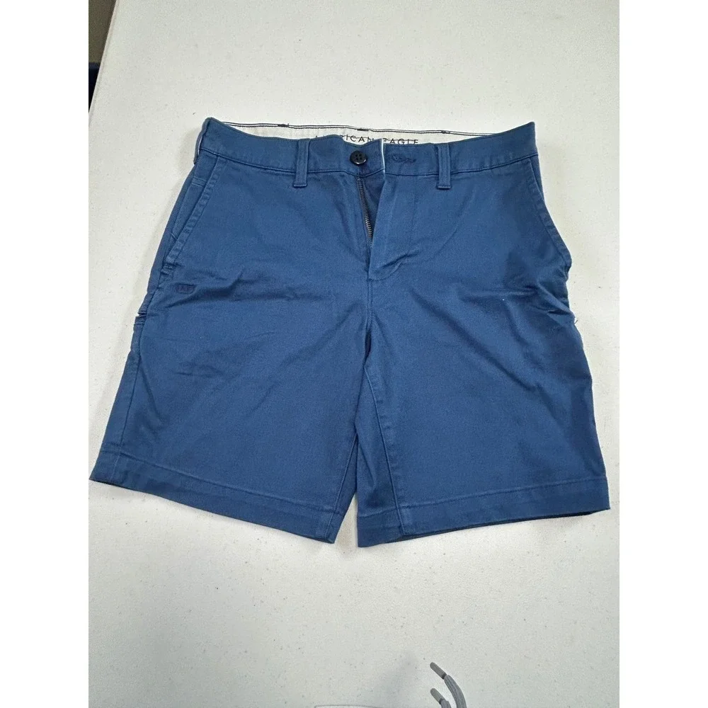 American Eagle Outfitters Slim Fit Flex Chino Shorts Blue Mens‎ Size 28 AE Flex